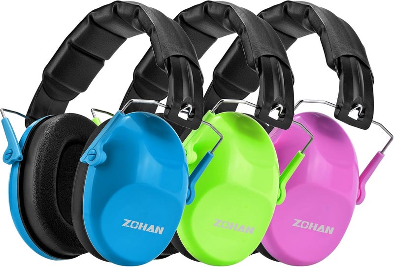 Zohan Kids Noise Cancelling Headphones - 25dB NRR Kids Ear Protection 3 Pack, Hearing Protection Safety Ear Muffs for School Monster Truck Fireworks Travel Studying Concerts Events - Image 1